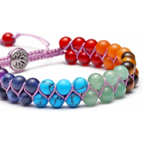 Life Tree Charm Crystals Yoga Stone Bead Chakra Relax Bracelet for Womens Mens - Picture 4 of 7